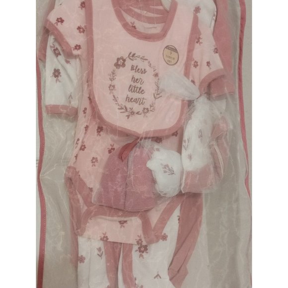 New Baby Girl Sandy And Simon Pink/White 9-piece Set Size 3-6 Months - Picture 2 of 6